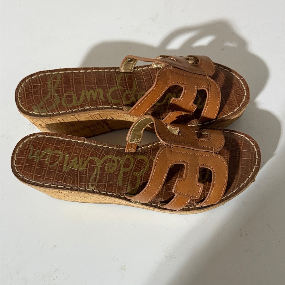 Sam Edelman Tan Slip-On Sandals - Picture 2 of 3